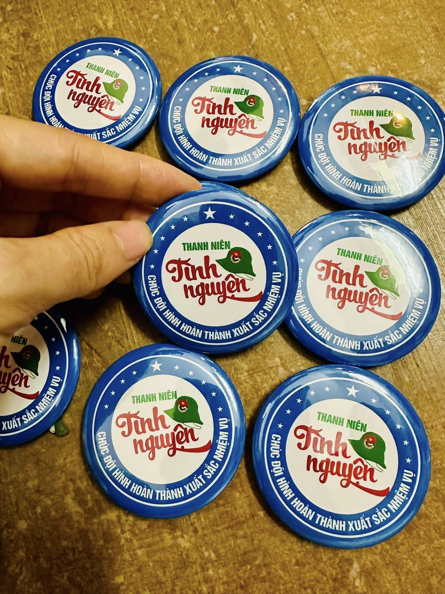 In logo lên hoa cài áo đại biểu