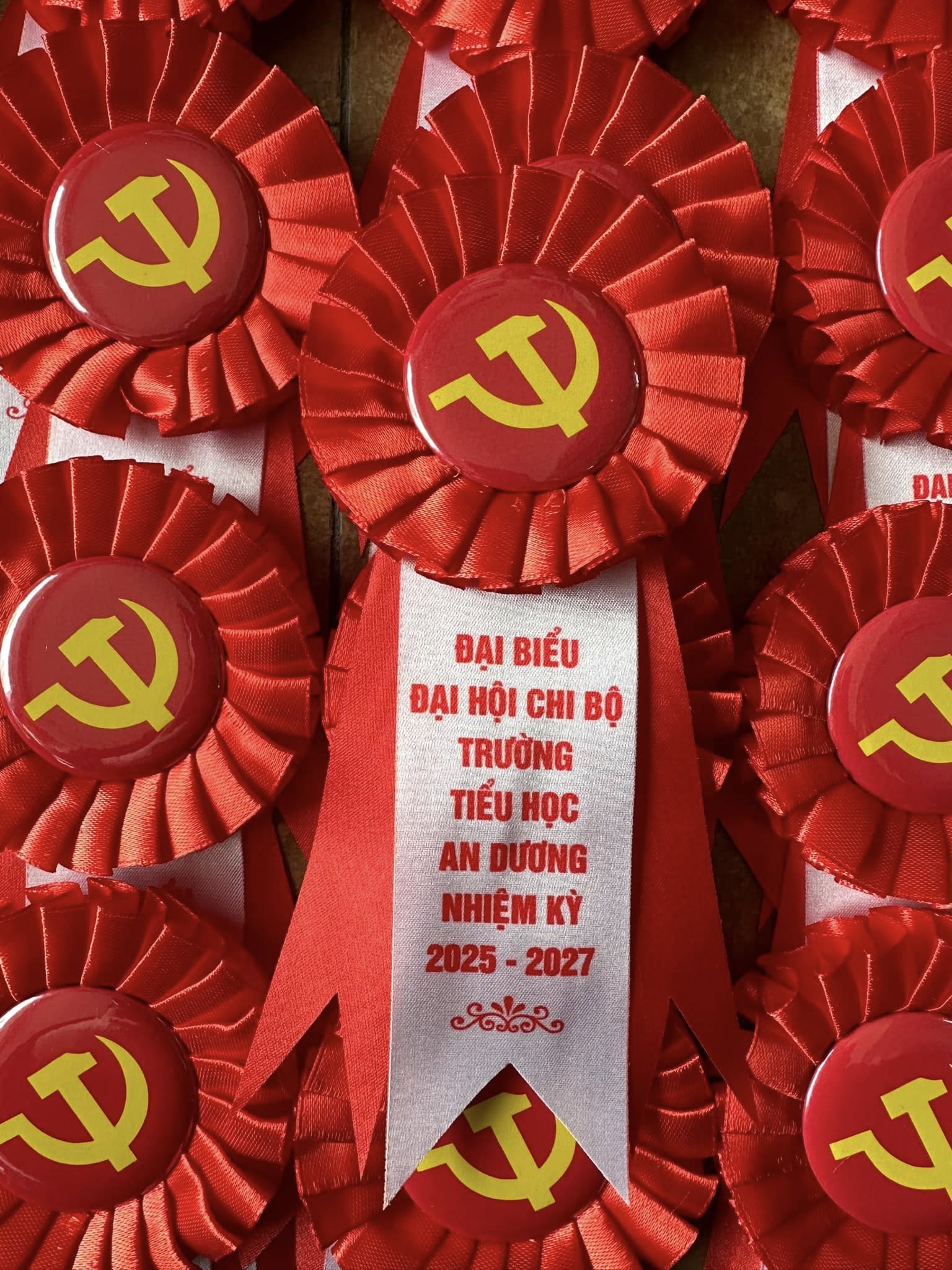 Hoa cài áo cho đại biểu