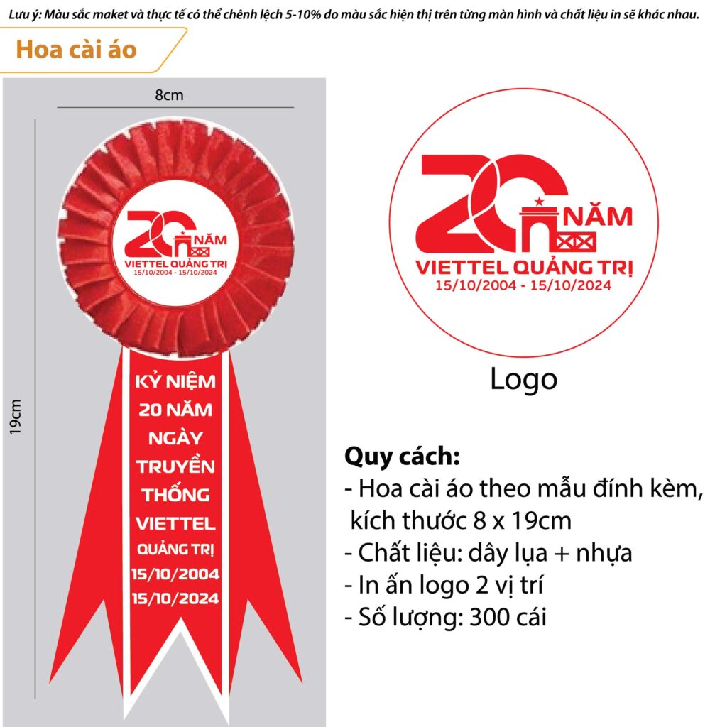 Hoa cài áo đại biểu cao cấp