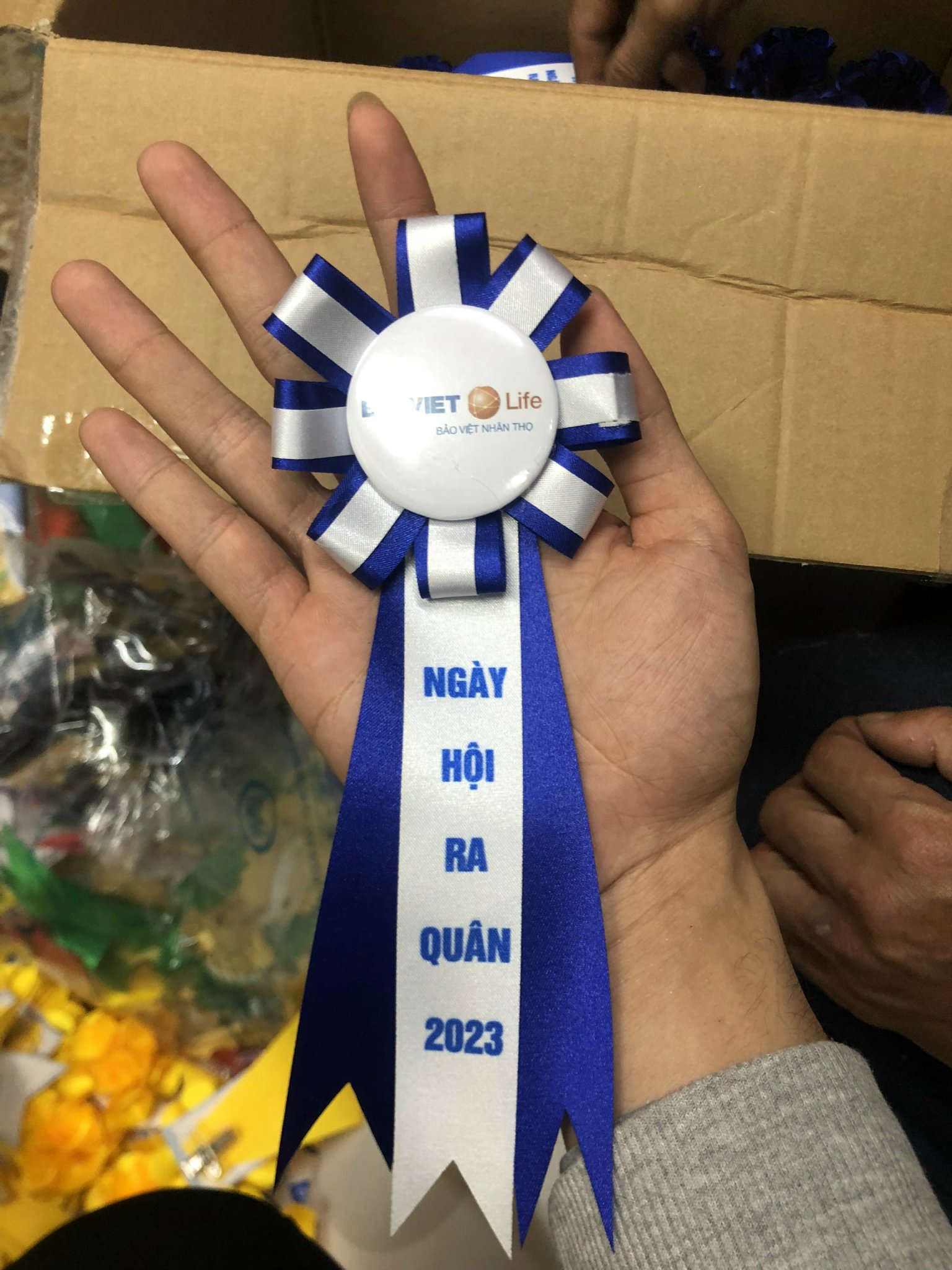 Hoa cài áo đại biểu nam