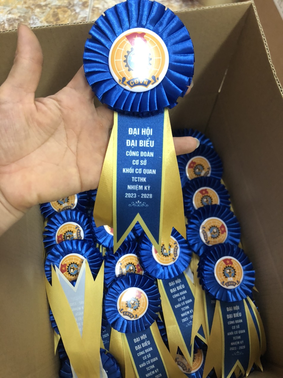 Hoa cài áo hội khóa