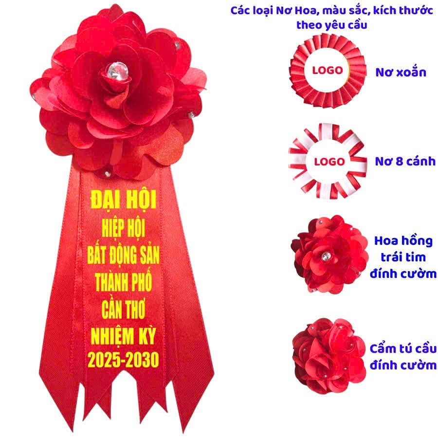 Hoa cài áo đại biểu handmade