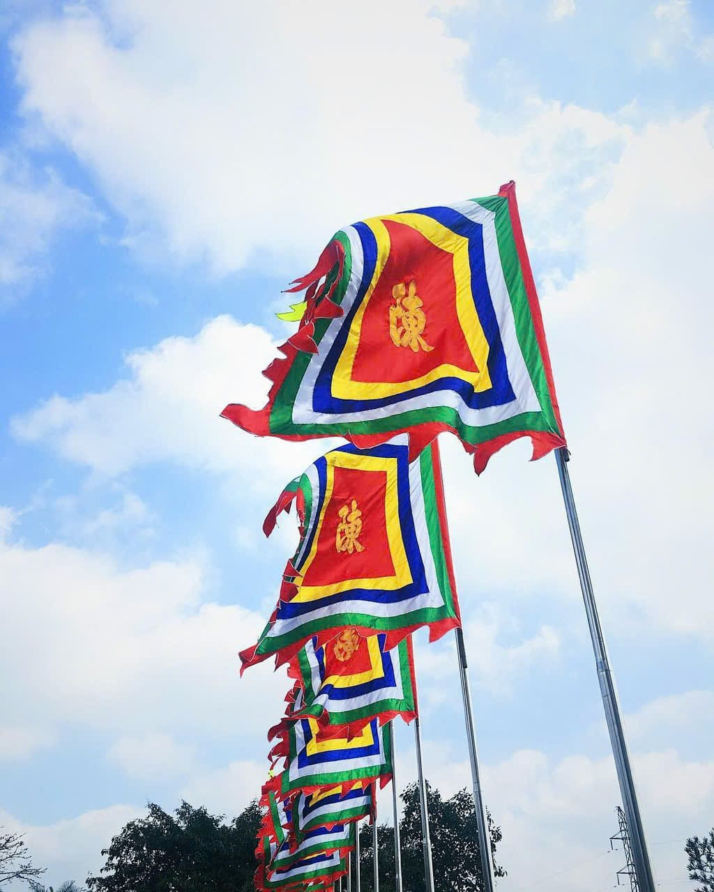 Cờ Thần Ngũ Sắc đẹp, chuẩn lễ hội – Xưởng in cờ HOÀNG GIA Hà Nội