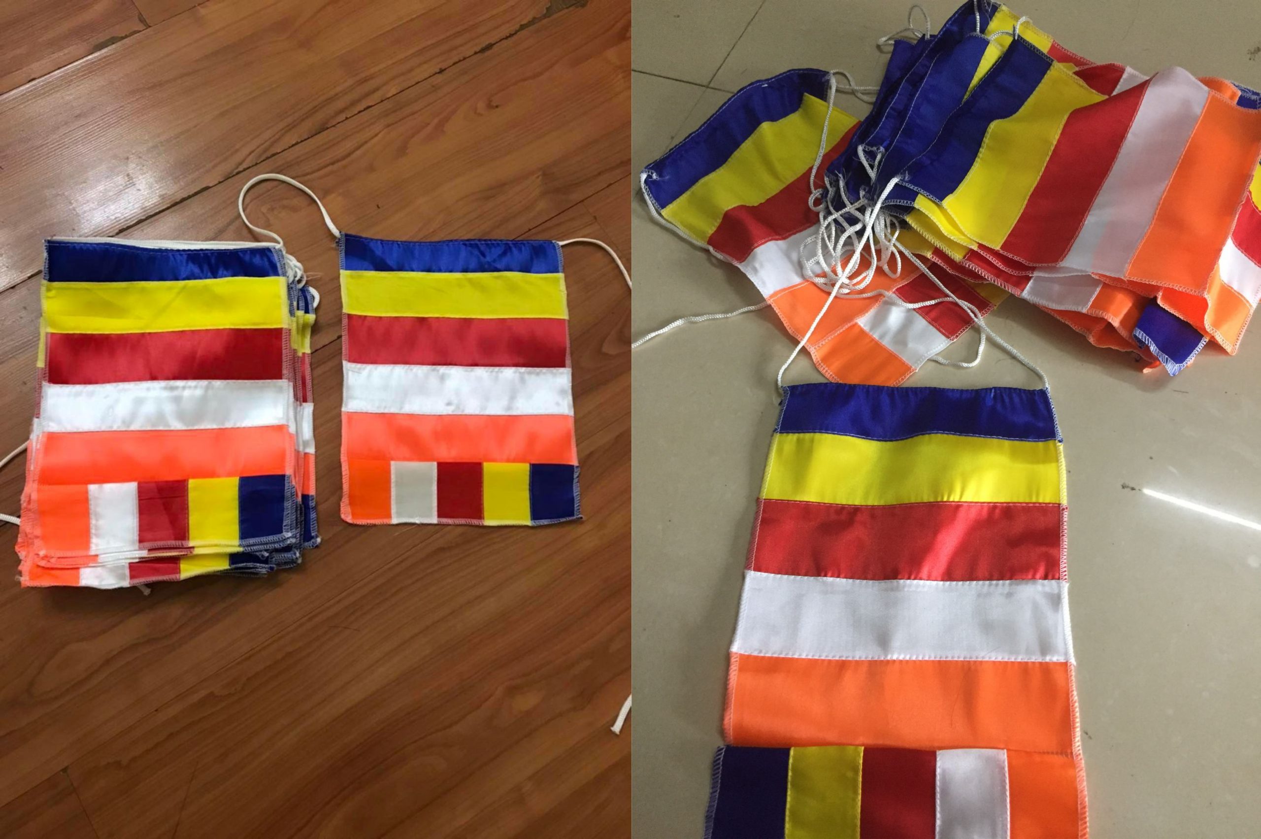 Cờ Chuối Phật Giáo – Chất Lượng Cao Tại Xưởng In Cờ HOÀNG GIA Hà Nội