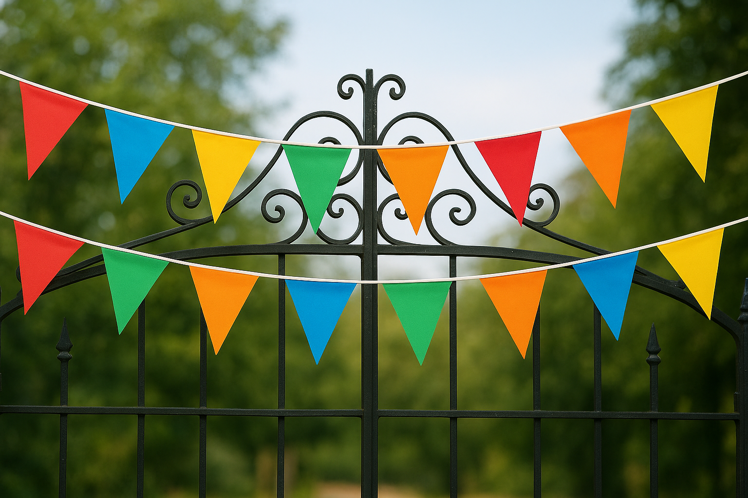 Cờ dây tam giác treo cổng – Xưởng in cờ HOÀNG GIA Hà Nội