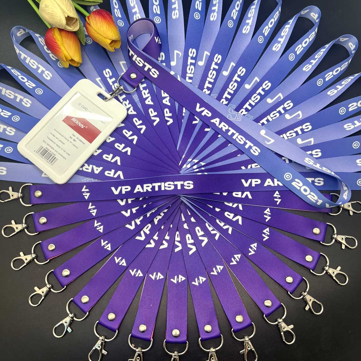 Dây đeo thẻ màu tím