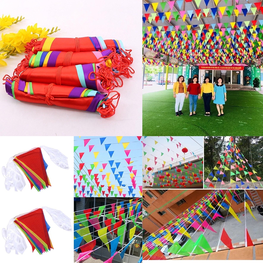 Giá mua cờ dây tam giác – Xưởng in cờ HOÀNG GIA Hà Nội