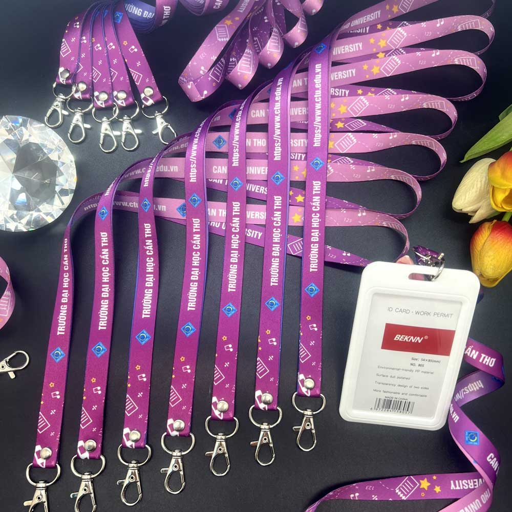 Dây đeo thẻ màu tím
